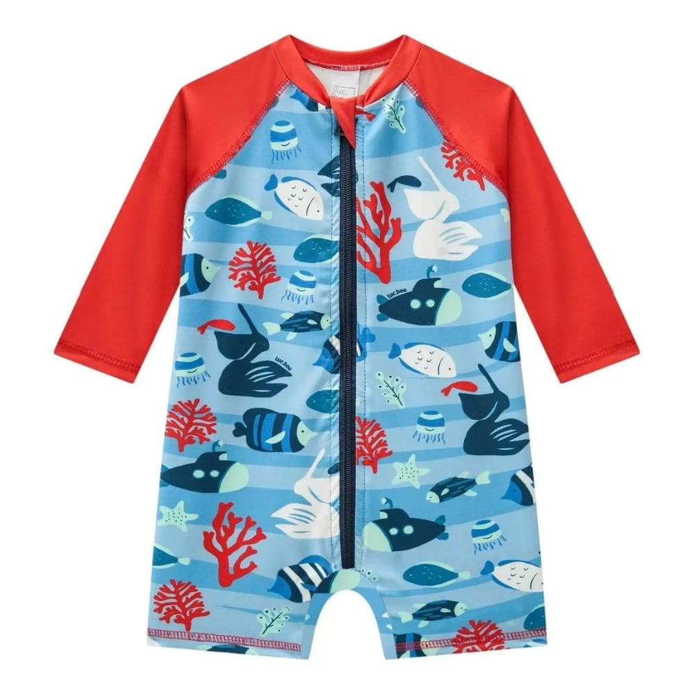 Macacão Bebê Menino em Malha UV Dry c/Proteção UV 50+ LucBoo