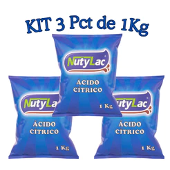 Ácido Cítrico KIT 3 Kg - 100% Puro - Alimentício - Nutylac