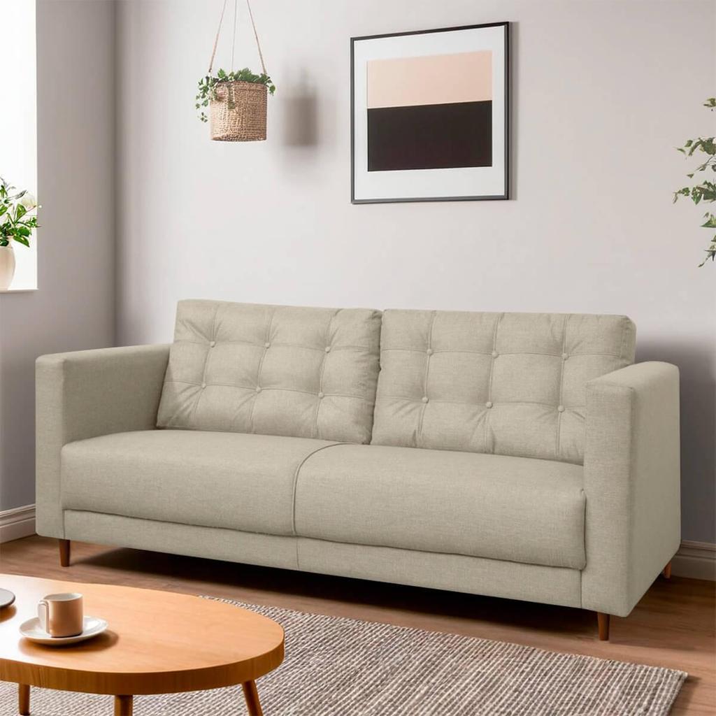 Sofá Living Viena 2 Lugares 140cm para Sala Recepção Consultório Linho - SOFA STORE