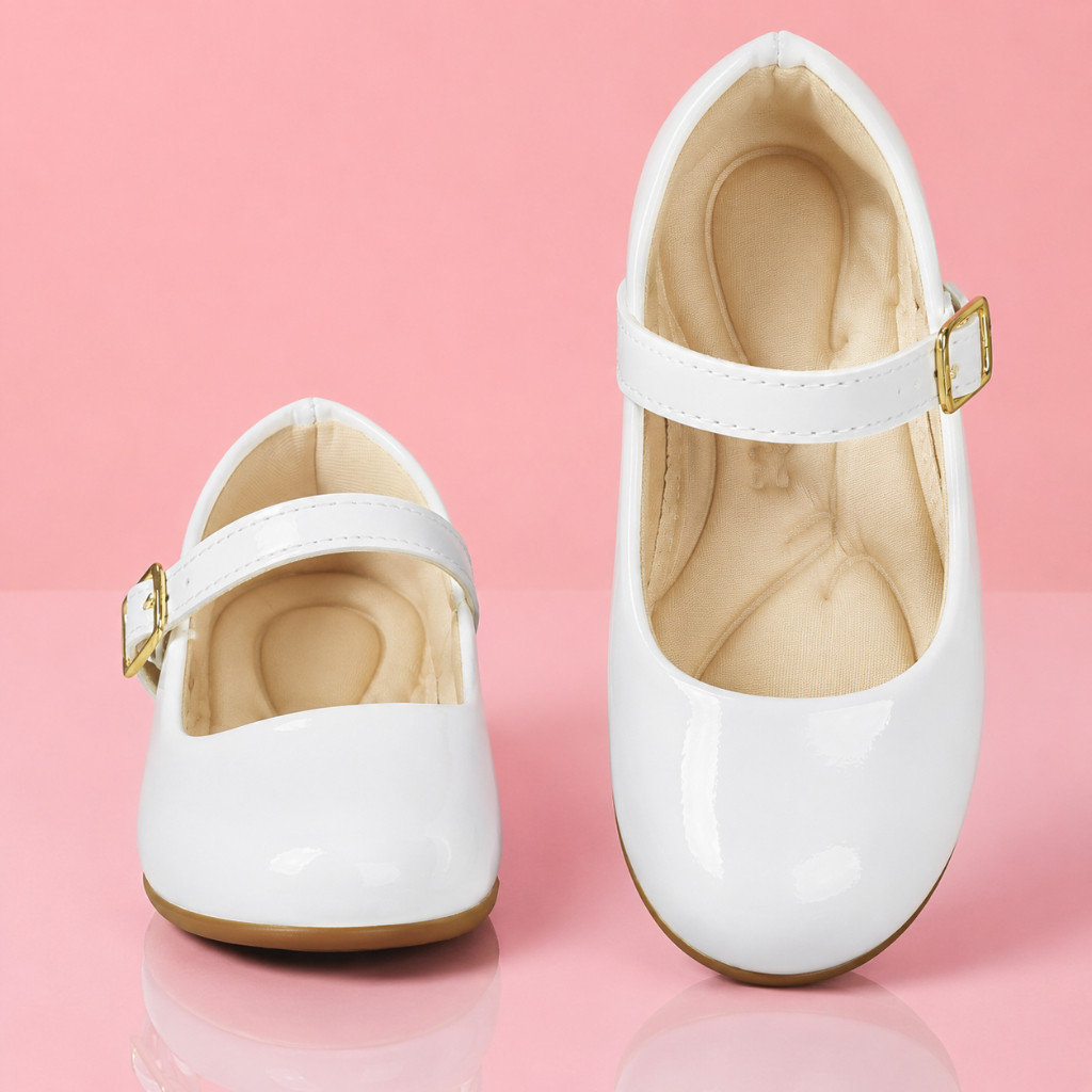 Sapatilha Infantil Menina Casual Lisa Verniz Confortável Macio Elegante Fivela Promoção