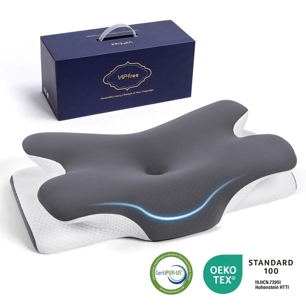 Almofada de Pescoço VIPfreeCooling, Almofadas Ergonômicas Ajustáveis para Pescoço, Suporte Cervical