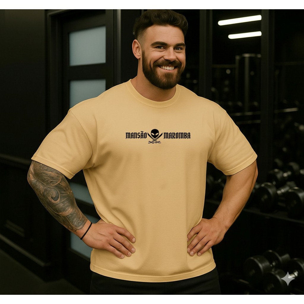 Camiseta Oversized Musculação Treino Academia Mansão Maromba 02 Bodybuilder