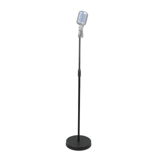 Suporte Pedestal Reto Base Redonda P/ Microfone Estúdio Vocal