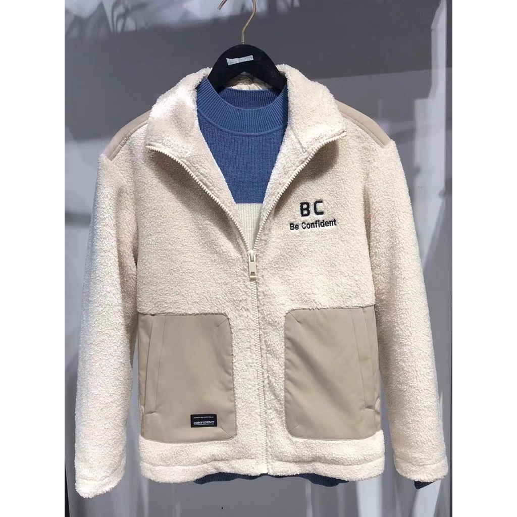 Marca roupas masculinas Jck Jns genuíno retirada gabinete masculino novo cordeiro velo algodão jaqueta masculina Casual