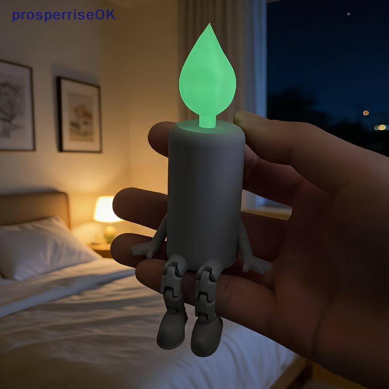 [newpros] Estatueta De Vela Brilhante Impressa Em 3D , De Simulação Que Brilha No Escuro , Luz De Destaque Para Mesa De