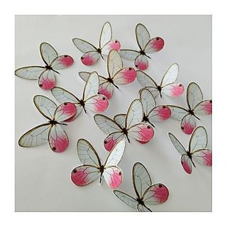30 Borboletas Rosa/Avermelhadas 4 CM |Decoração, Topo de Bolo, , Lembrancinhas, Buquês, Festa Jardim Encantado