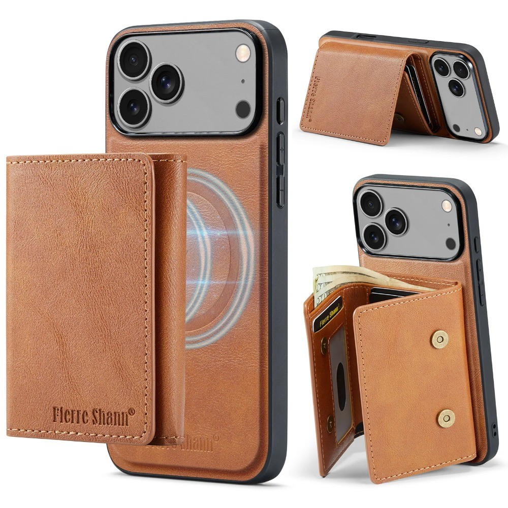 Capa De Couro De Carregamento Magnético Para iPhone 17 Pro Max 17e Ar 16e 17e 16 Plus 15 14 13 12 11 Destacável Carteira