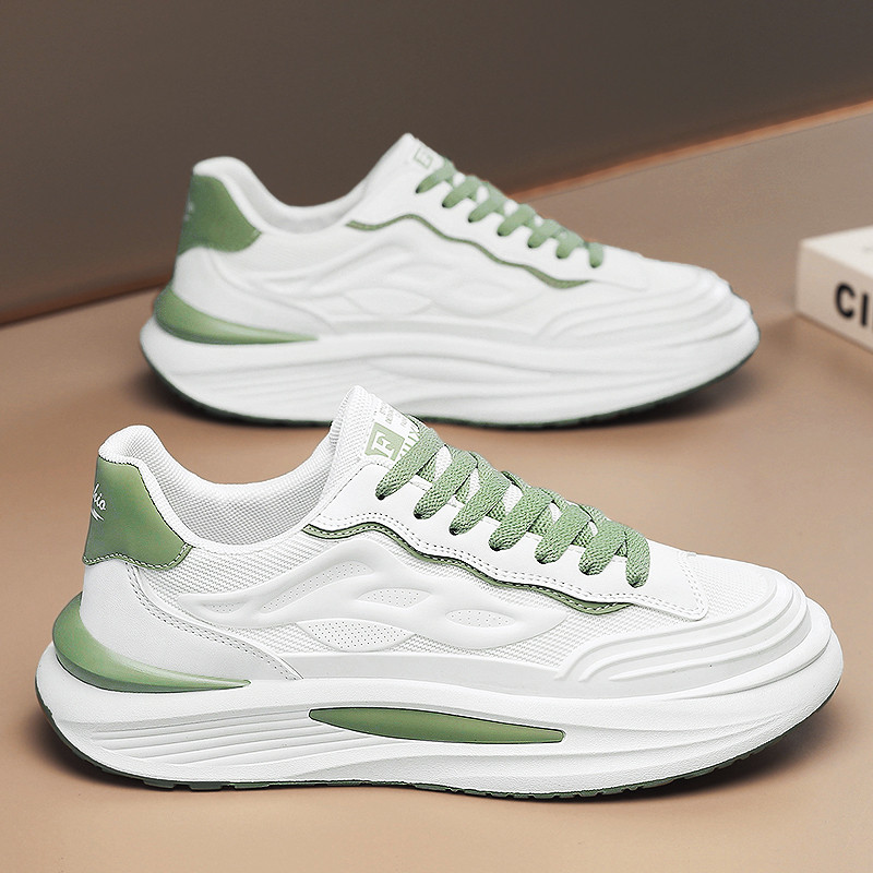 Marca sapatos masculinos primavera respirável 2026 novo estilo esportes correndo lazer aumentado malha branca pai All-Ma