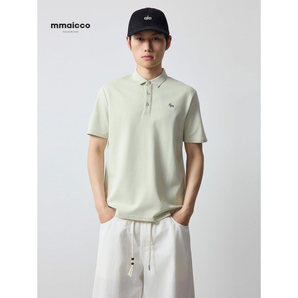Momaike roupas masculinas Gaozhi Commuter Casual camisa polo masculina 2026 verão novo estilo dos desenhos animados em r