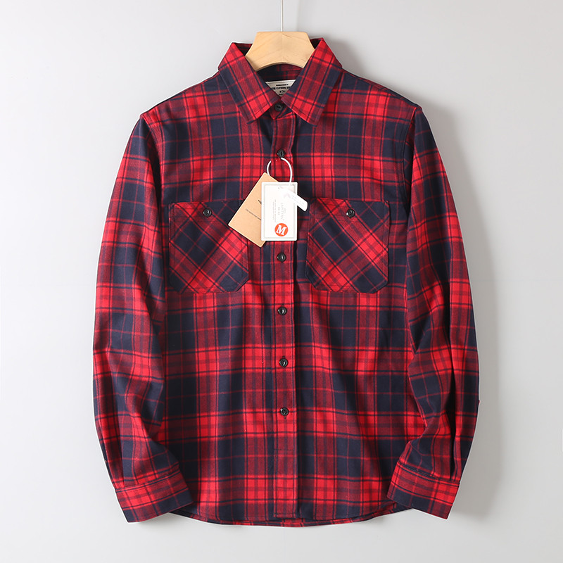 Empresa única textura macia comércio exterior exportação camisa masculina feminina primavera outono Retro solto All-Matc