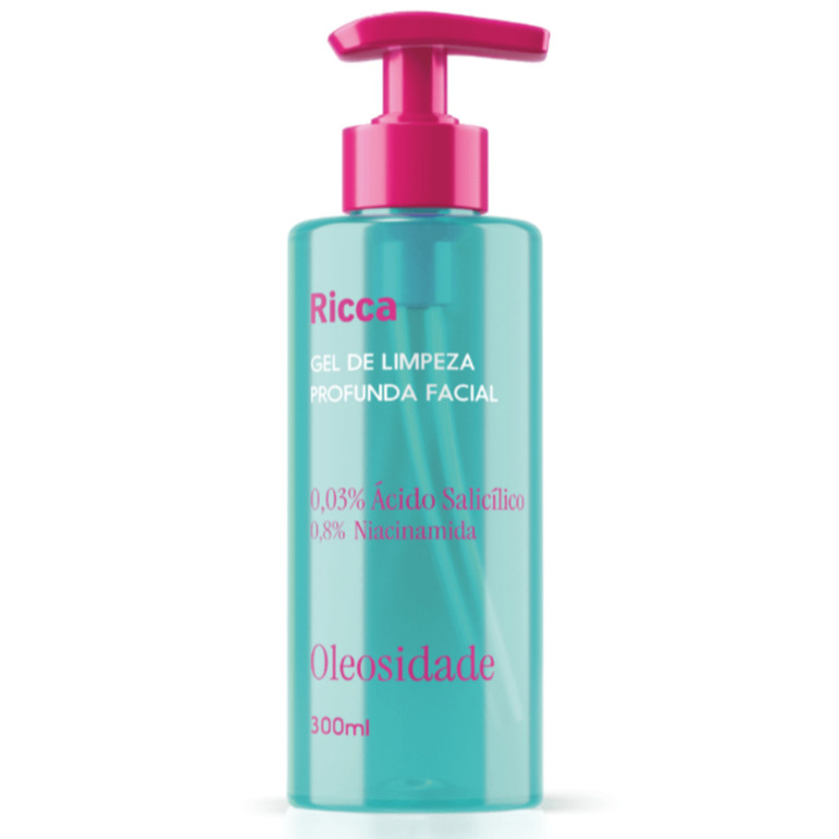 Gel Limpeza Profunda Facial Ricca Ácido Salicílico Niacinamida Controle Oleosidade Sabonete Antiacne