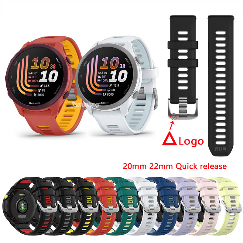 Pulseira De Relógio De Liberação Rápida , 20mm 22mm , Esporte , Silicone , Faixa De Corrida Para Garmin Forerunner 570 1