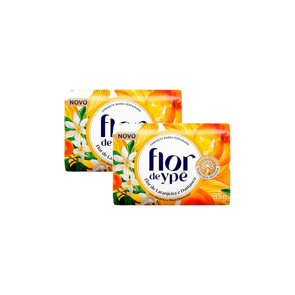 Kit 2 Sabonete Flor de Ypê Flor de Laranjeira e Damasco 85g