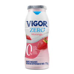 Vigor Iogurte Parcialmente Desnatado Morango Zero Lactose Frasco 170g
