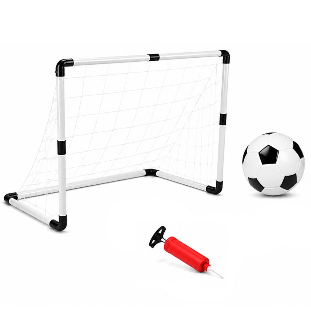 Kit Mini Trave Futebol Infantil Bola e Bomba de Ar Pequeno - Castela