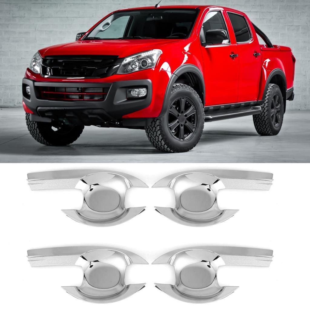 4 peças maçaneta da porta do carro tigela acessórios de estilo cromado adequados para ISUZU DMAX 20122015