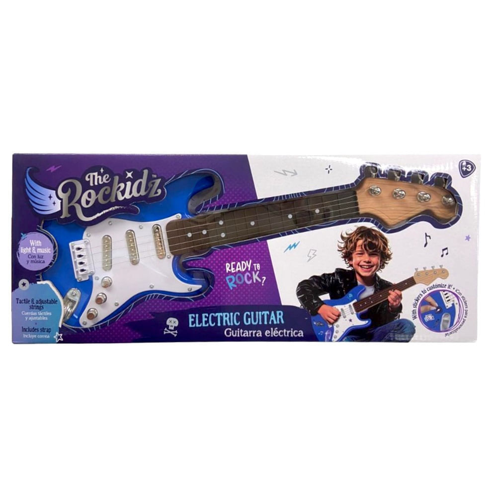 Guitarra Elétrica Infantil - Azul - Som e Luz - The Rockidz