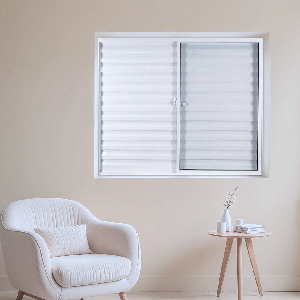 Janela de Alumínio Veneziana 100x120cm 3 Folhas Vidro Liso Soft Plus MGM Branco 100cm x 120cm