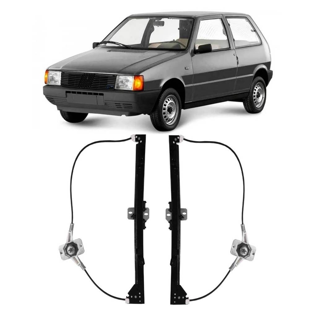 Par Maquina Vidro Dianteira Uno Premio Elba 1985 90 2000 05 08 2013 2 Portas Manual