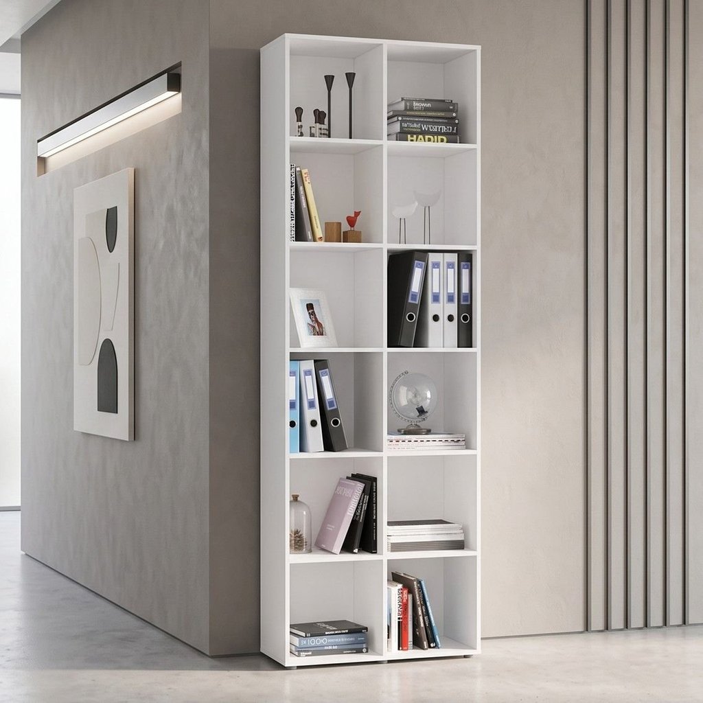 Estante de Livros 74CMX221CM 12 Nichos Caracol Branco Branco