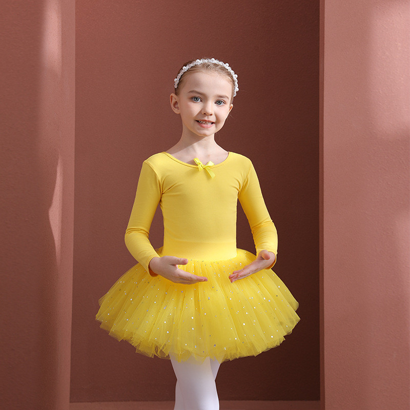 Bebê Menina Princesa Sem Costas Ballet Tutu Vestido De Manga Longa Adolescentes Criança Tule Festa Dança Roupas Do 3 4 5