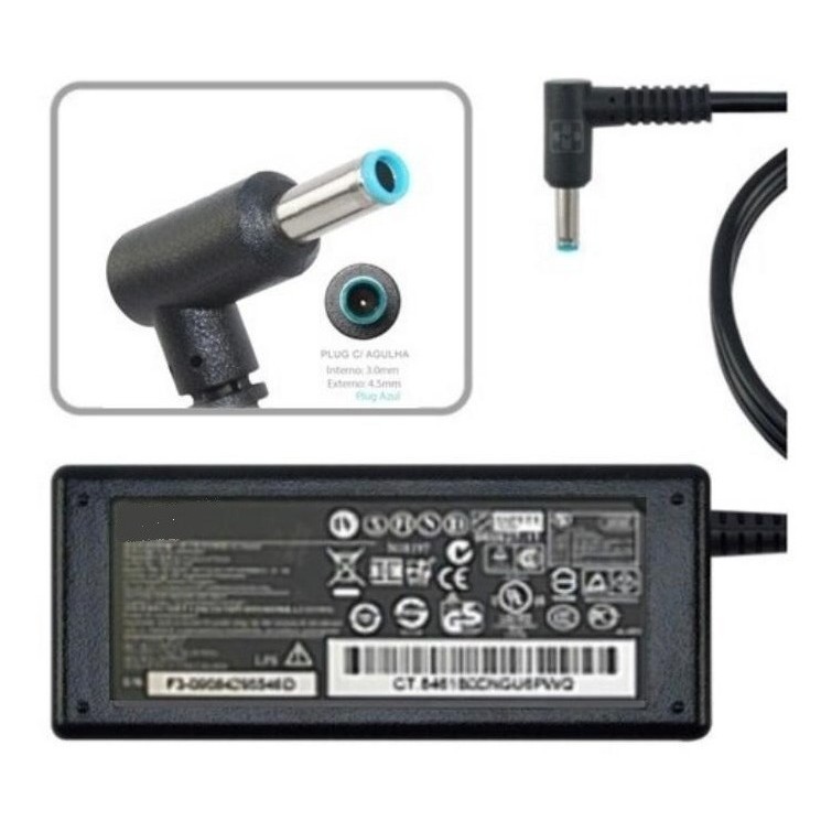 Fonte Carregador Hp Pavilion, HP Envy 19.5v 3.33a 65W 4.5x3.0mm Bivolt