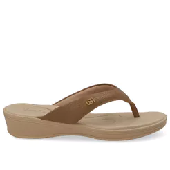 Chinelo Salto Plataforma Couro Marrom
