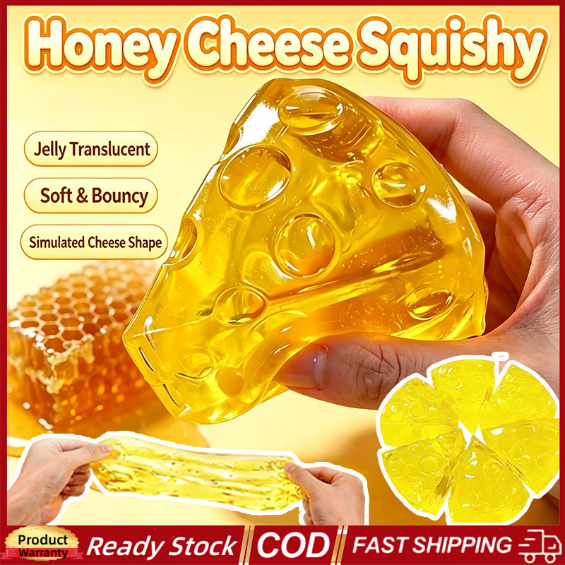 Squishy Mel Queijo Quadrado Fidgets Brinquedos Super Macio Mochi Espremer Brinquedo Engraçado Anti-stress Sensorial Par