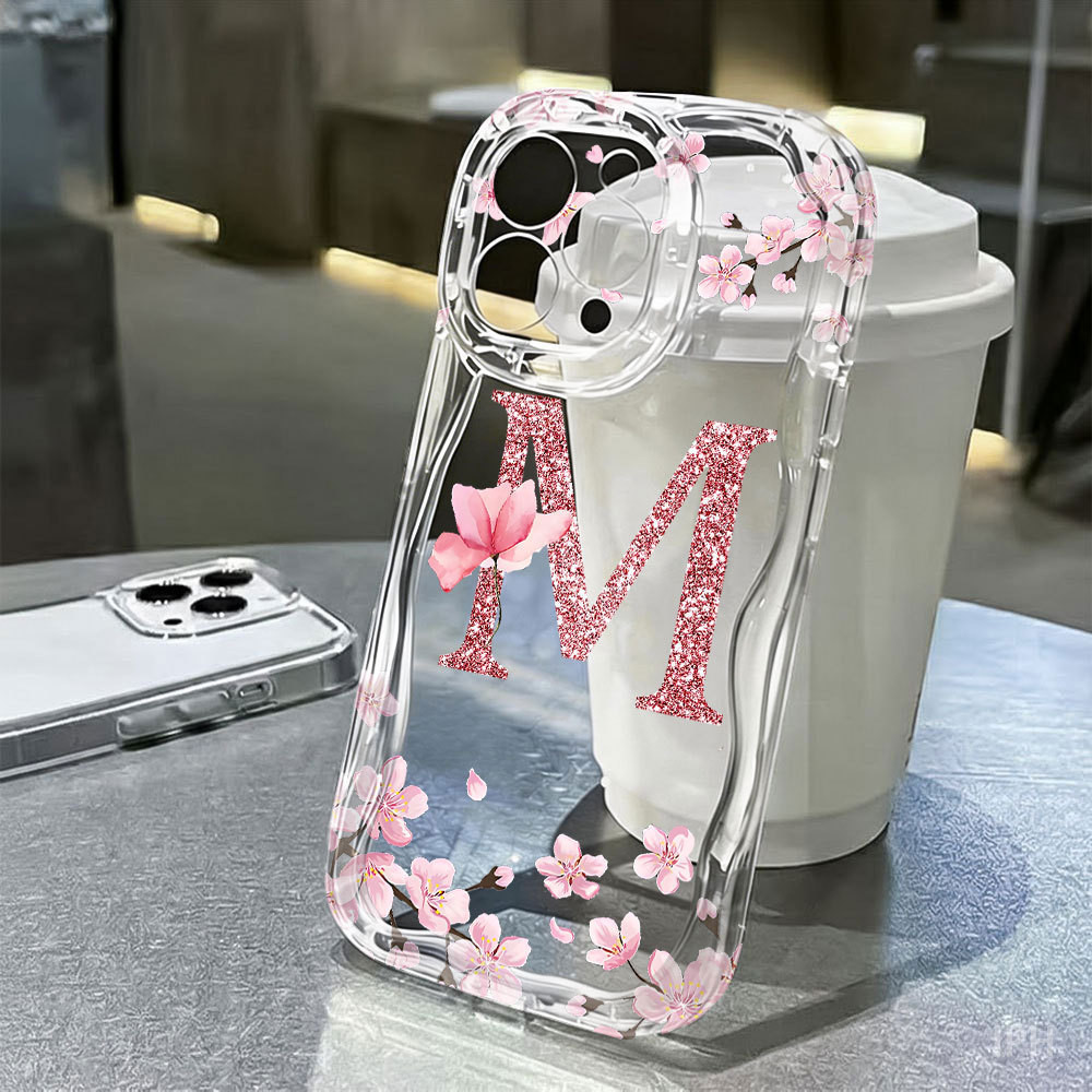 Capa Para Samsung A56 A36 A55 A54 A16 A15 A14 A05 A51 A52 A34 A35 A32 A13 A12 A04E Silicone Com Letra M