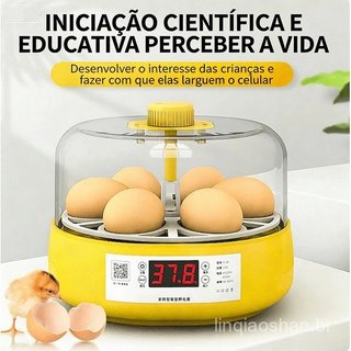 Incubadora Automática de Ovos - Capacidade para 18 Ovos, com Controle de Temperatura e Umidade, Visão 360 Graus LU7S