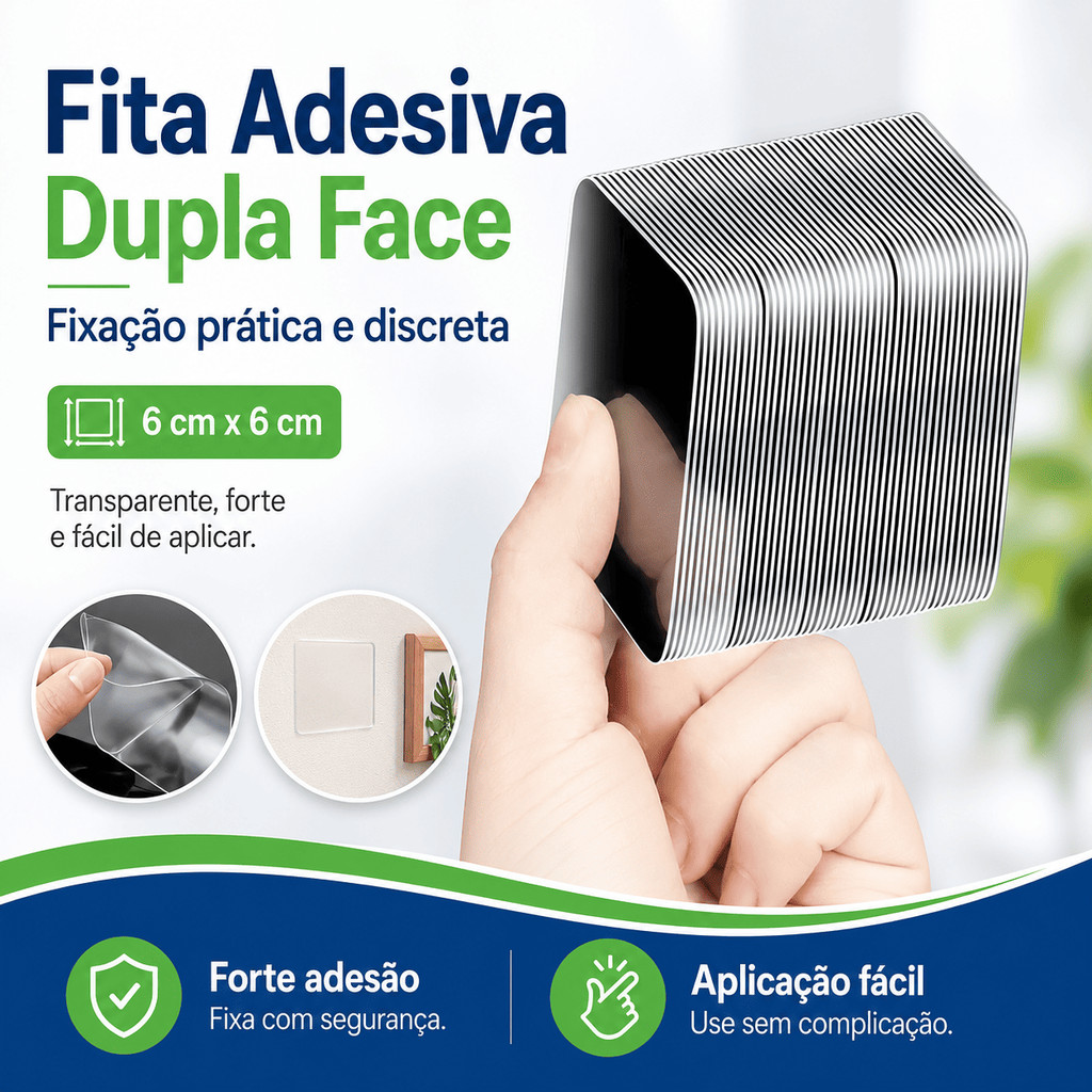 120 Pcs Fita Adesiva Dupla Face Forte e Removível para Montagem em Paredes de Madeira