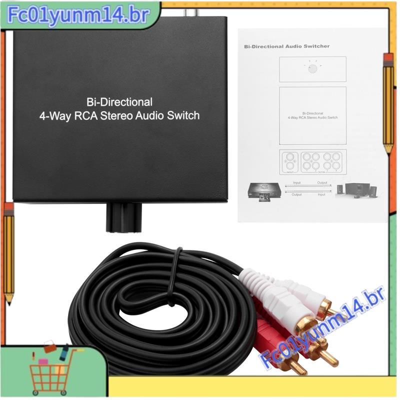 Interruptor De Áudio Estéreo Bidirecional De 4 Vias 1 Em 4 Saídas Ou 4 1 Saída L/R Jack Sound Channel Audio Switcher