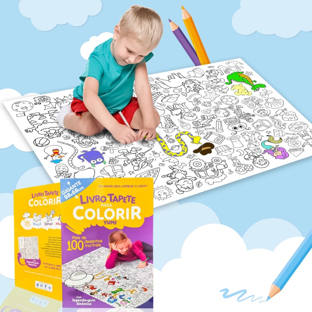 Livro-Tapete para Colorir: Mais de 100 Desenhos Incríveis Livro de Pintura