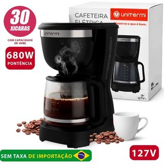 Cafeteira Elétrica 30 Xicaras 127V e 680W Potência Jarra de Vidro 1,2 litros Cor preta