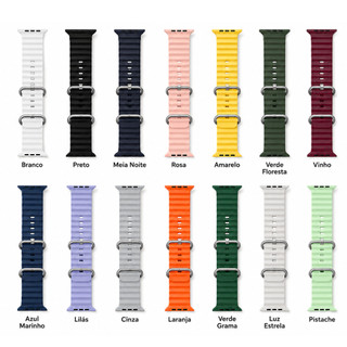 Pulseira Oceano Silicone Para Smartwatch Smart Relógios 38mm 40mm 41mm 42mm 44mm 45mm 47m…