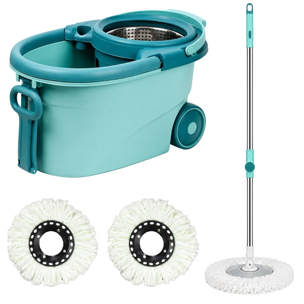 Balde Mop 360° Azul Deend Profissional Com Esfregão