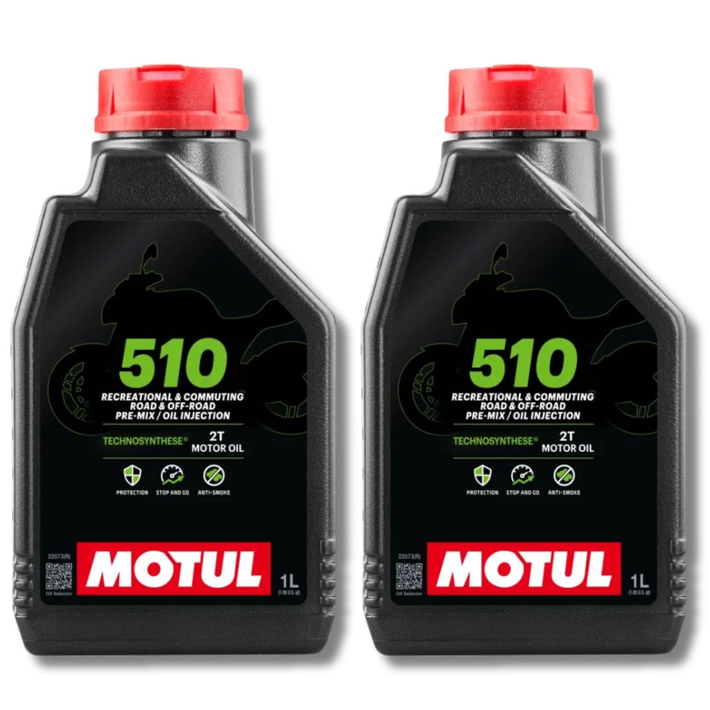 kit com 2 Óleo Para Motor 2 Tempos Motul Semissintético 510 2t 1l Trilha On Off Road enduro