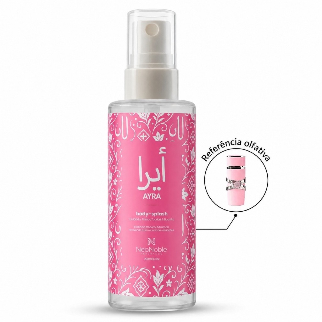 Body Splash Árabe Ayra 200ml-  Fragrância Floral e Gourmand com notas de Orquídea e Tangerina