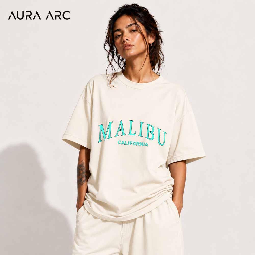 Camiseta Oversized Unissex Malibu California Streetwear Aesthetic Estampa Premium 100% Algodão