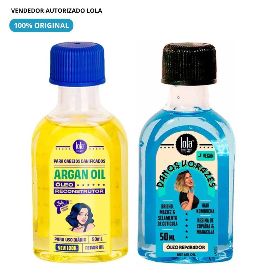 Lola Cosmetics Kit Oleo Danos Vorazes e Oleo de Argan 2 Itens