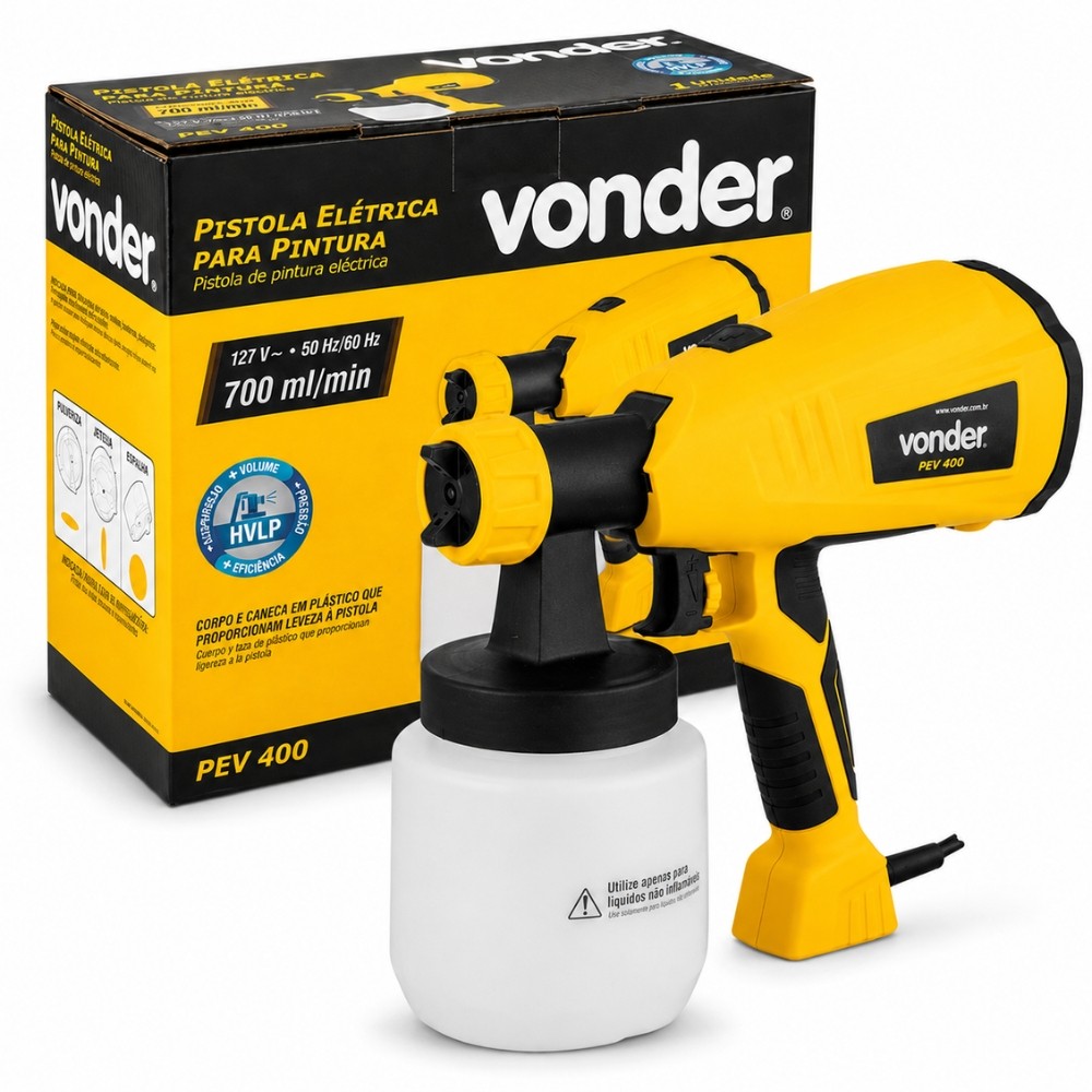 Pistola de Pintura Elétrica PEV400 800ml 320W 127v Vonder