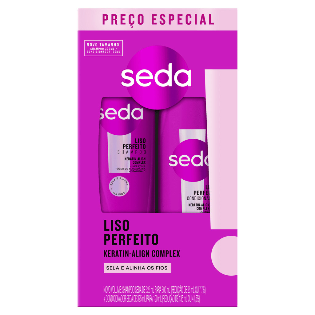 Seda Kit Shampoo + Condicionador Liso Perfeito 300ml