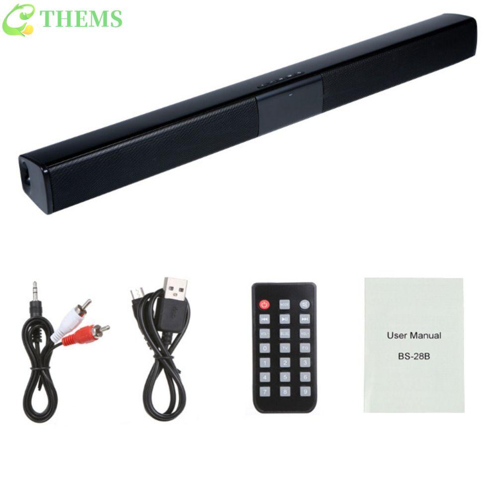 THEMS Soundbar TV , Barra De Som De Bluetooth Sem Fio , Cartão De Inserção De 4 Buzinas Home Surround BS-28B Interno