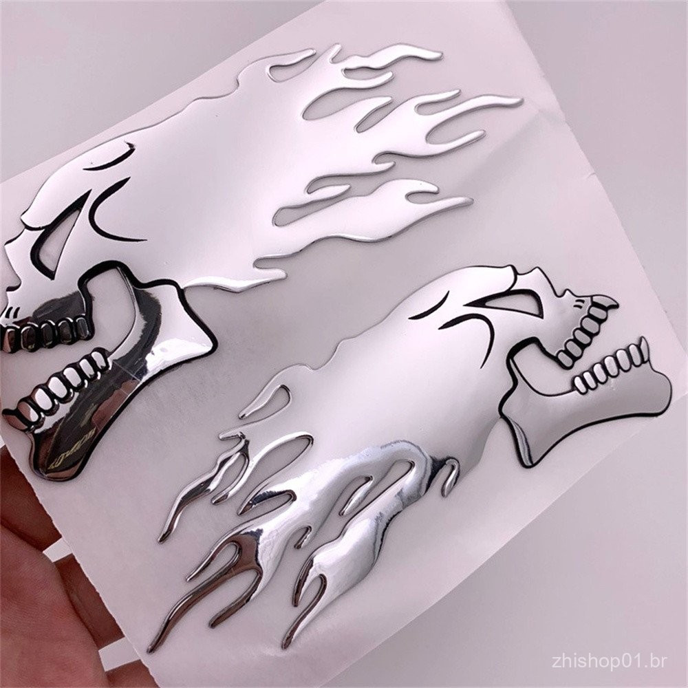 Decalque De Tanque De Motocicleta 3D Atencioso, Popular à Prova De água, Design Fantasma, Decalque De Carro, Adesivos De