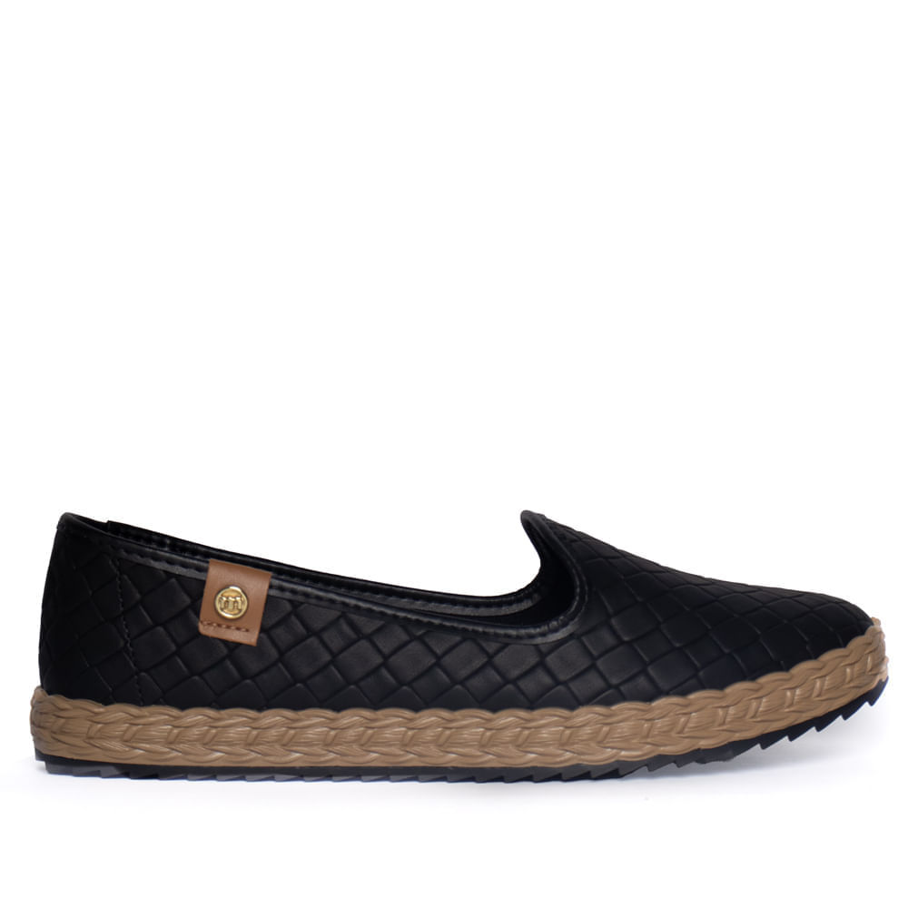 Sapato Feminino Moleca Napa Tresse Atenas Preto