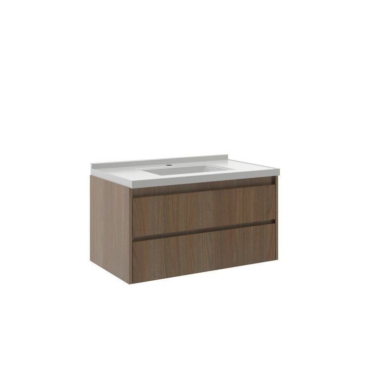Gabinete para Banheiro 80cm Maresias Noce/Noce