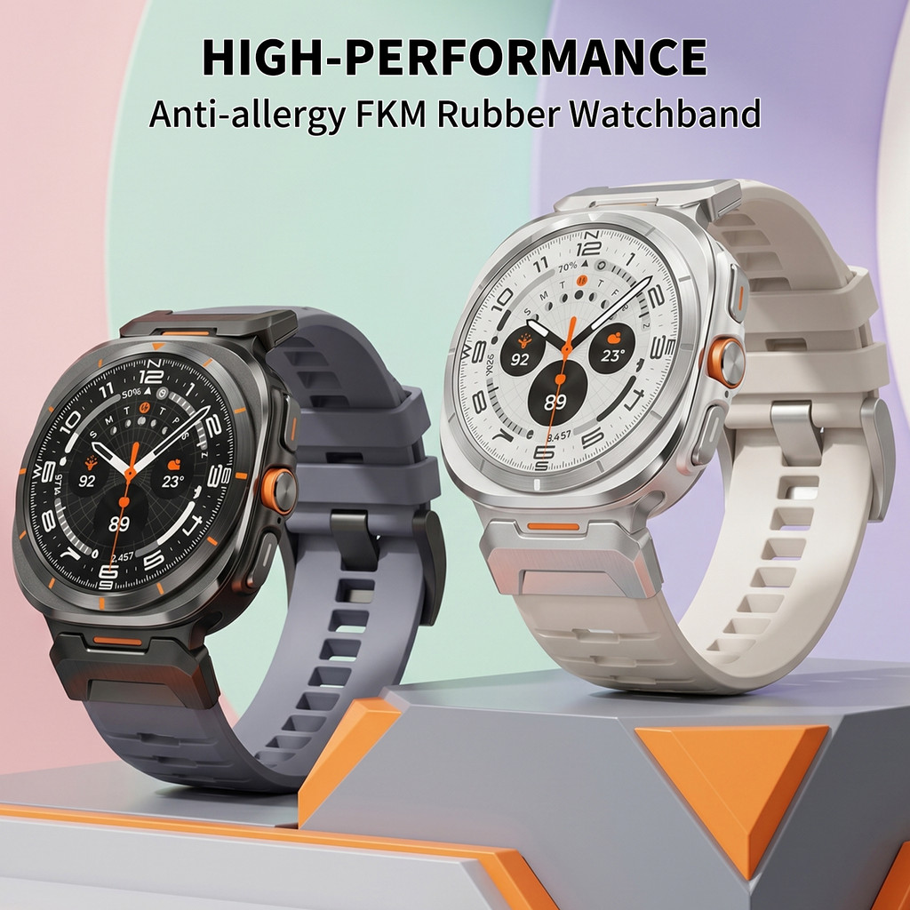 Pulseira De Borracha Premium FKM Para Samsung Galaxy Watch 2 Ultra 47mm 2025 Pul