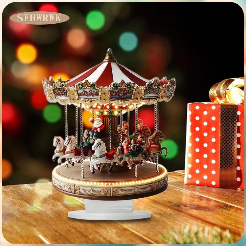 [sfhwrwk] Sinal De Carrossel De Natal Ornamento Acrílico Decoração De Mesa Moderna Para Casa De Férias Desktop Destaque