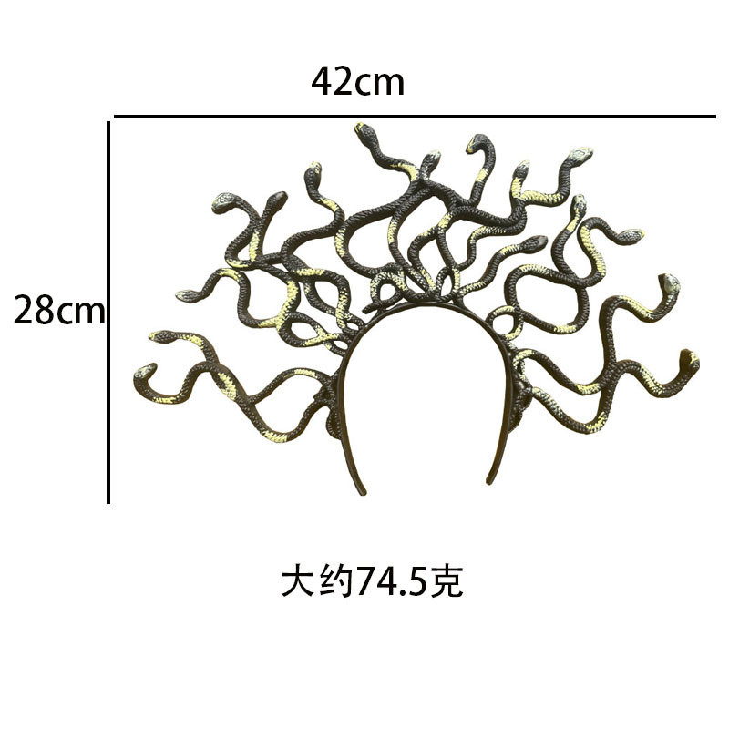 Tiara de Cabeça de Serpente Medusa, Acessório de Cabelo para Halloween, Acessório de Fantasia para Festa, Tiara de Serpe