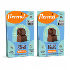 Kit 2 Bombom Extra Cacau Flormel Zero Açúcar 60g